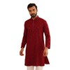 Sojanya (Since 1958 Men'S Cotton Embroidered Sequinned Maroon Long Kurta