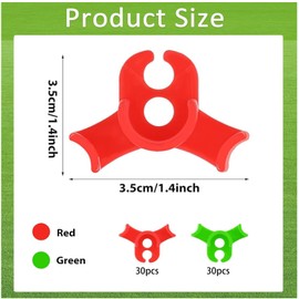 Hyfkjdm Pack of 60 Plant Benders, Plant Training Bending Clips, 90 Degree Low Stress Training Clips, Plant Stem Trainer, for Bending Plant Stems and Changing the Growth Direction (Green + Red)