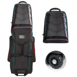 Golf Travel Bags for Airlines with Hard Case Top & Wheels, Hard Shell Top Protect Golf Club, Made of 1680D Heavy Duty Oxford, Internal Strap for Fixing, Lightweight and Easy to Maneuver, TwilightEmber