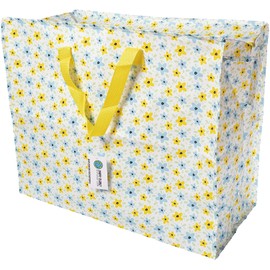 Happy Planet Giftshop Large Jumbo Storage Bag with Zip 58 x 47 x 30cm 80l (Summer Flowers) (Single - Multipacks Available)
