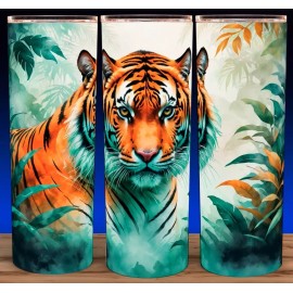 Unbranded Glow in the Dark Tiger in the Forrest Mist Cup Mug Tumbler 20oz