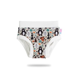 Petit Lulu Potty Training Overpants, Size L (14.5-19 kg), Fluffy Organic Baby Trainer Pants, Washable & Reusable Trainer Cloth Nappies, Made in EU (Forest Friends), Forest friends