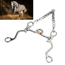 Pelham Horse bit, bocado de Cobre de Acero Inoxidable para Montar a Caballo para Rendimiento Ecuestre(130MM-130MM)