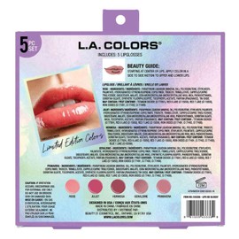 L.A. COLORS All Is Bright 5pc Glossy Lip Set, Lips Be Glossy, 1 Fl Oz (Pack of 1)