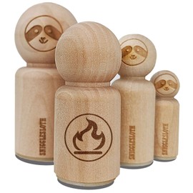 Flammable Fire Icon Rubber Stamp for Stamping Crafting Planners - 1/2 Inch Mini
