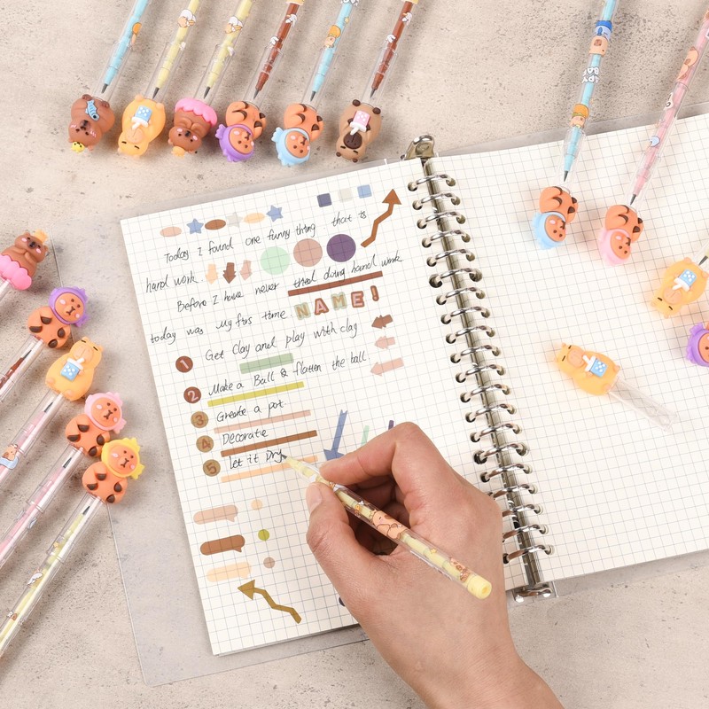 48 Pieces Cute Stackable Pencils stacking Cartoon Theme Pencil Translucent