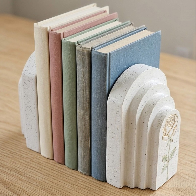 Brillantreal Decorative Resin Bookends, 5LB Heavy Bookends Set of 2