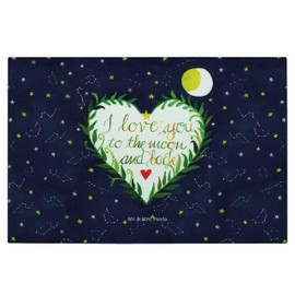 Mr. & Mrs. Panda Medium Glass Chopping Board Love u to The Moon & Back - Gift, Summer Decoration, Nature, Saying Wedding Anniversary, Moon, Adventure,