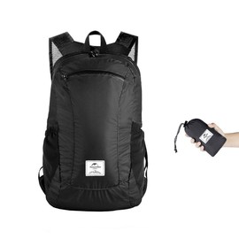 Naturehike Foldable Backpack Lightweight Waterproof Hiking Daypack Small Backpack Durable Handy Foldable Perfect for Climbing Camping Backpack Cycling, black
