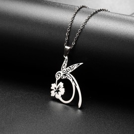 Dreamtimes Hummingbird Cardinal Pendant Necklace for Women Dainty Bird Flower Jewelry Strong Brave Free Hummingbird Necklace Gifts (SILVER)
