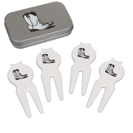 Azeeda 'Texas Cowboy Boots' Golf Divot Tool/Repair Fork Gift Set (GO00060318)
