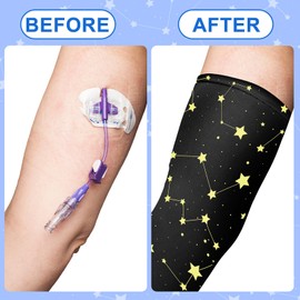 Cuffbow 12 Pcs PICC Line Sleeve Cover for Adults PICC Line Sleeve Protector Reusable PICC Nursing Sleeve Breathable Arm Cast Cover Elastic Line Sleeve for PICC Nursing Supplies (Stylish)
