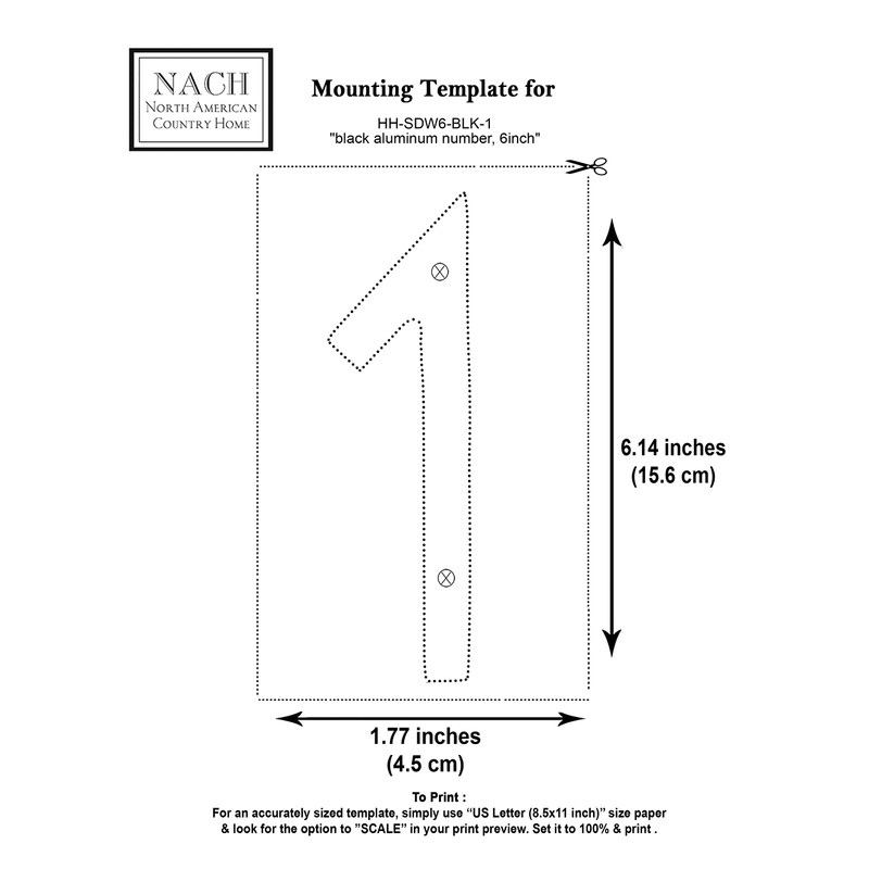 NACH Floating House Numbers, 6 inch Aluminum Black House Numbers