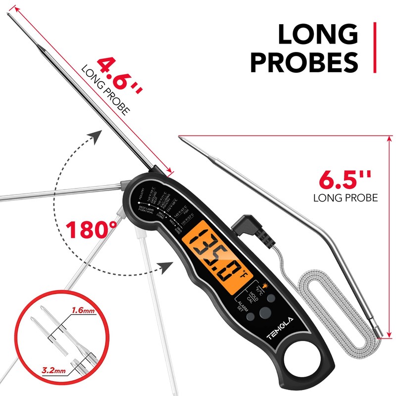 TEMOLA Meat Thermometer, Instant Read Food Thermometer for Cooking, Digital