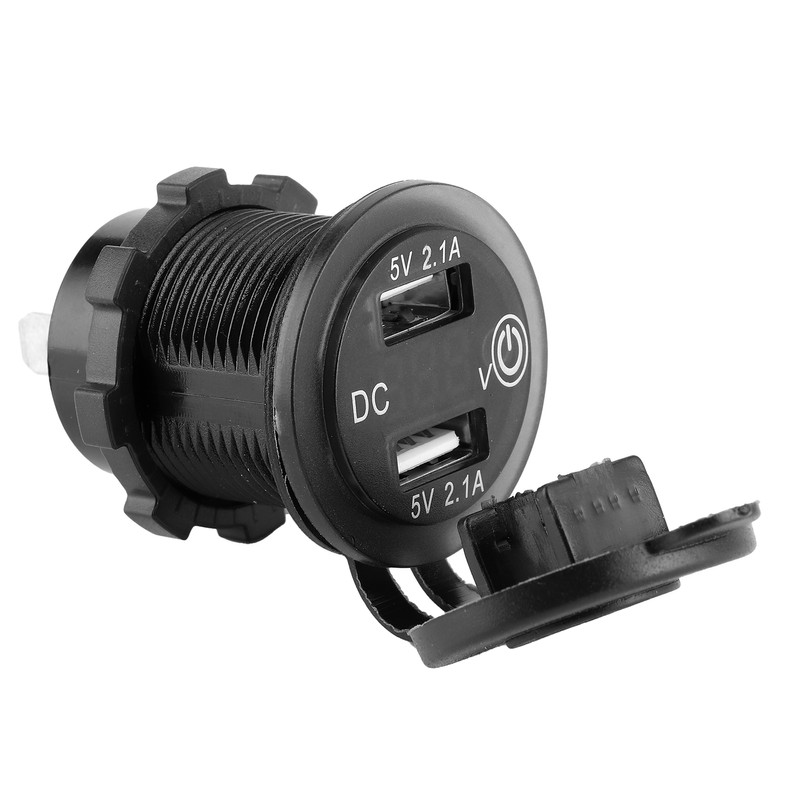 Dual USB Car Charger Lighter Socket Car Modification with Voltmeter