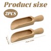 2 PCS Wooden Scoops,140mm Wood Bath Salt Scoops,Large Wooden Flour
