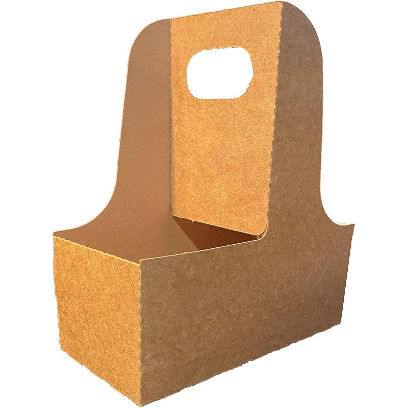 2 Cup Kraft Cardboard Beverage Carrier (Pack of 10) -