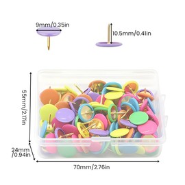 100PCS Pins for Pinboard, Colourful Push Pins Drawing Pins, Decorative Thumb Tacks Round Head Drawing Pins, Map Push Pins for Wall Drawing Cork Notice and Bulletin Boards