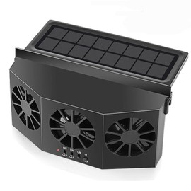 CYDZSW Car Solar Powered Window Exhaust Fan,Car Air Purifier,Car Solar Power Air Vent Radiator Fans for Backseat or Frontseat,Vehicle Ventilation Fan(Black)