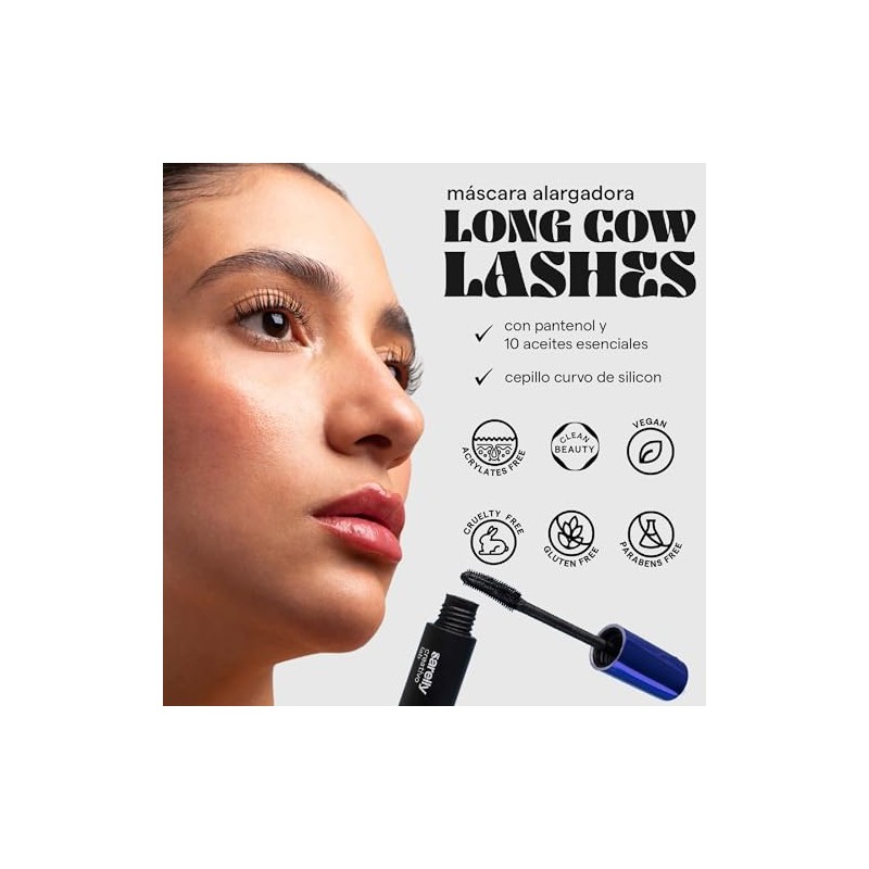 Sarelly Kit de 2 Máscaras de Pestañas Waterproof, Cow Lashes