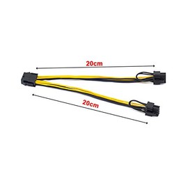 baolongking 2pcs 8 Pin PCI-E to 2 PCI-E 8 Pin (6 Pin + 2 Pin) Power Cable, Splitter PCI Express Graphics Card Connector PC Power Cable GPU Graphics Video Card Wire, 30cm
