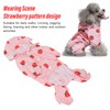 Dog Raincoat Hooded Reflective Breathable Lightweight Strawberry Patterns Puppy Rain