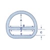 Double Bar D Ring Stainless Steel 6MM x 50MM