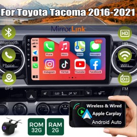 CFAN-AUTOPARTS Android 13 Apple CarPlay Car Radio Stereo GPS Navi For Toyota Tacoma 2016-2021