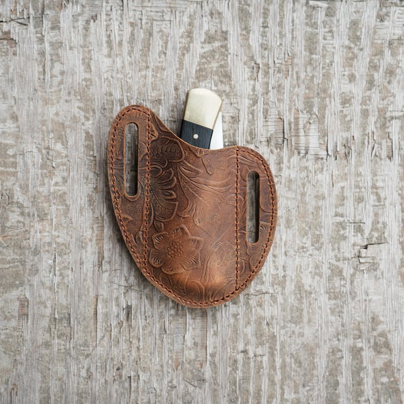 Folding Knife Sheath Pocket for 4" -5 inch Knives,Leather Knife