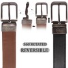West clever Genuine Cowhide Leather Reversible Belt for Men 35mm