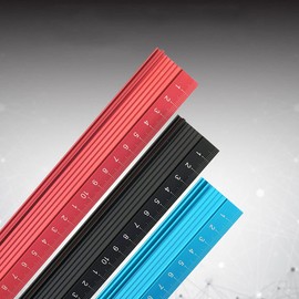 BAIYAN Drafting Straight Ruler, Aluminum, Black, 7.9 inches (20 cm)