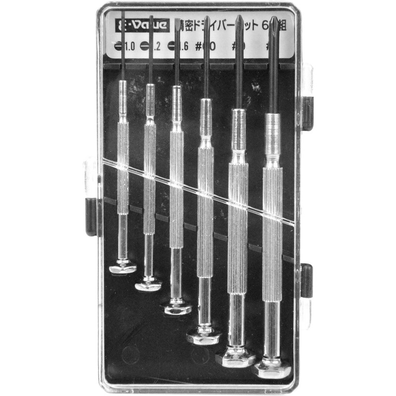 E-Value Precision Screwdriver Set, Set of 6 -1・-1.2・-1.6・+00・+1mm ED-20
