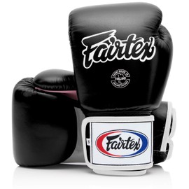 Fairtex - Guantes de Entrenamiento Estilo Muay Thai (Negro/Blanco/Rosa, 12 oz)