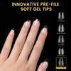 BORN PRETTY Nail Tips Short Clear Tips 288pcs Translucent Nail