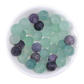 Natural Stone Beads 8mm Matte Fluorite Beads Gemstone Beads Round Loose Beads Crystal Energy Stone Healing Power for Jewelry Making DIY,1 Strand 15"