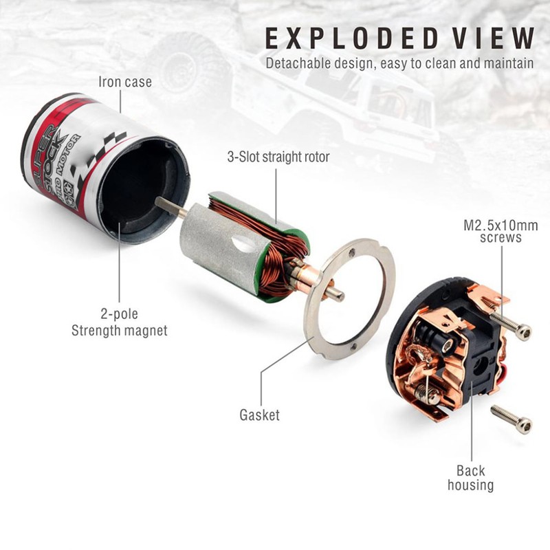 RC Brushed Motor 540 Waterproof High Torsion Brushed Motor with