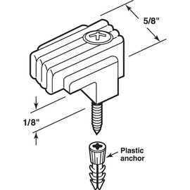Prime-Line U 9002 1/8 in, Clear Acrylic Mirror Clips, Set of 6