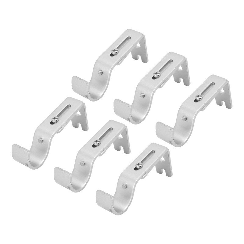 6PCS Curtain Rod Brackets Iron Adjustable Window Curtain Rod Support