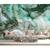 Toolhom Green Marble Wallpaper Abstract Fabric Wall Mural for Living