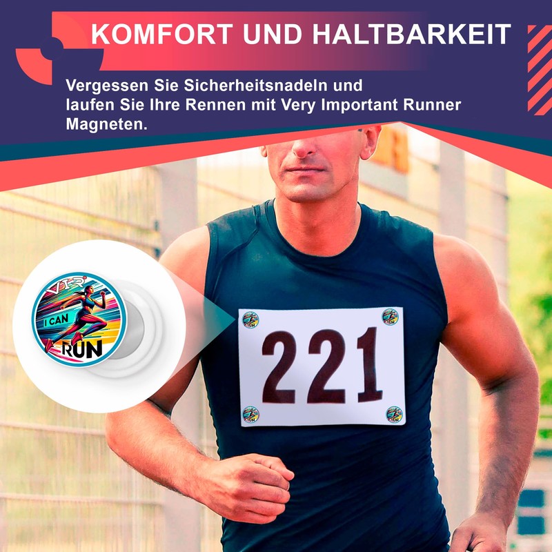 VERY IMPORTANT RUNNER - Magnetic Race Number Holders - Pack