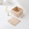 Artisanal Abode Natural Marble Storage Square Containers Cotton Swab Holder,