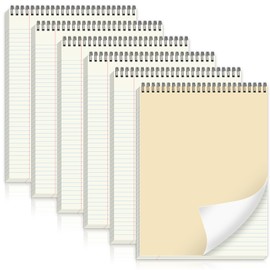 gisgfim 6 Pcs Yellow Top Bound Spiral Notebooks 8-1/2" x 11" College Ruled Aesthetic Legal Pad Steno Pads Beige Paper Notebook Wirebound Notepad for Writing School Office Supplies