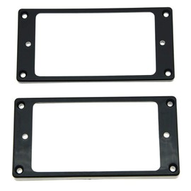 KAISH 2pcs Black Humbucker Pickup Ring Curved Bottom Fame for Epiphone Les Paul