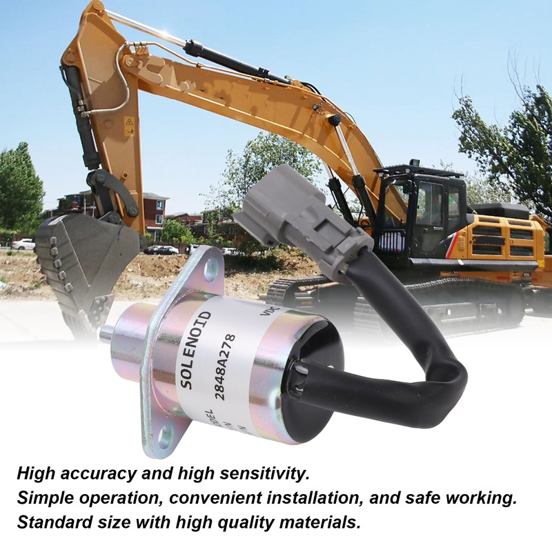 Shut Off Solenoid Valve Fuel Stop Flameout Valve Excavator Accessory