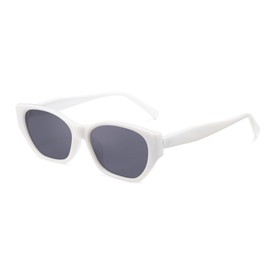 Cyxus 1145 Women's Sunglasses, Polygon Shape, UV Protection, UV Protection, Small Face Effect, Driving, Climbing, Travel, Sports, Fashionable, 03-black lens & white frame