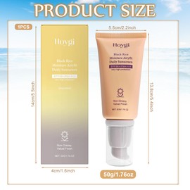 Black Rice Moisture Airyfit Daily Sunscreen, Black Rice Pure Mineral Relief Daily Sunscreen, Sun Cream Face SPF 50+, Non-Greasy, Strong UVA UVB Protection, for All Skin Types