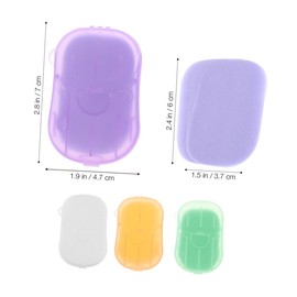 WOONEKY 4 Boxes Portable Travel Soap Sheets of Hand Wash Soap Sheets for Travel Lavender Milk and Lemon Scents Convenient Toiletry for Public Restrooms Color