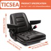 Universal Fold Down Forklift Seat with Adjustable Angle Back,Armrest And