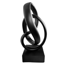 aboxoo Black Knot Decor Mobius Knot Statue, Abstract Statues, Coffee Table Decor for Living Room, Office, Modern Desk Decor