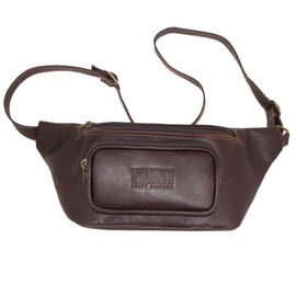 INTI REPUBLIC Classic Leather Fanny Pack | Handcrafted, Durable & Stylish | Adjustable Waist/Belt Bag for Travel, Festivals, or Daily Use (Dark Brown)
